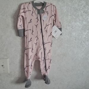 Burt's Bees Baby sleeper in pink, grey and purple